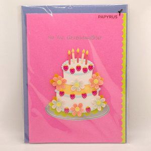 Happy Birthday to My Granddaughter Flower Cake Papyrus Card